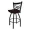 Holland Bar Stool Co 25" Swivel Counter Stool, Black Wrinkle, Dark Cherry Oak Seat 82025BWDCOak - alternate 4
